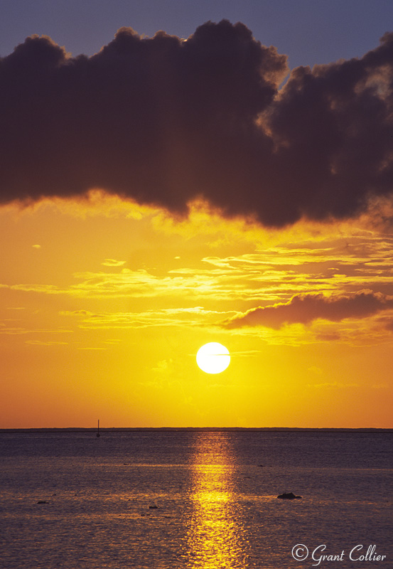 Setting Sun, Moorea Island, Tahiti, French Polynesia